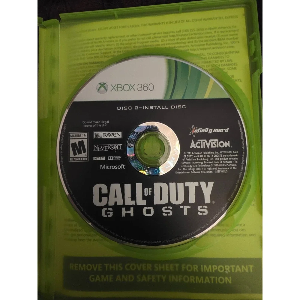 Activision Call of Duty Ghosts Xbox 360 N/A Green Fair 84681206US